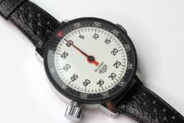 HEUER MILITARY STOPWATCH REFERERENCE 503051 WITH HEUER POUCH, designed as an equestrian timer for