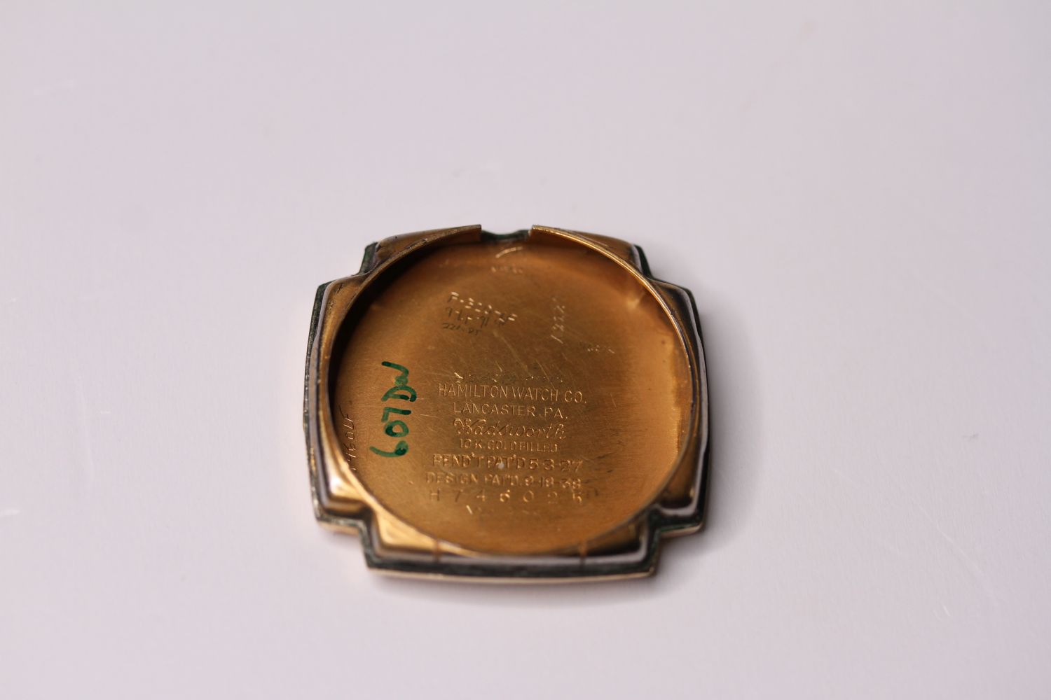 VINTAGE HAMILTON ART DECO DRESS WATCH, cushion dial with gold arabic numerals, subsidiary seconds - Image 3 of 4