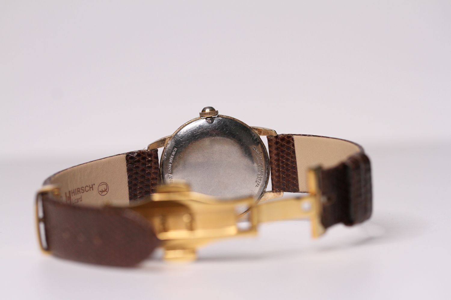 1950s WITTNAUER WRIST WATCH, circular black quartered dial with 10ct yellow gold filled inner bezel, - Image 2 of 4