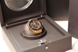 GENTLEMAN'S HUBLOT BIG BANG 18CT GOLD CERAMIC CHRONOGRAPH REF 301.PB.131.RX WITH BOX AND PAPERS,