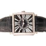 *TO BE SOLD WITHOUT RESERVE*FRANCK MULLER MASTER SQUARE WRISTWATCH REF 6002 M QZ, square black