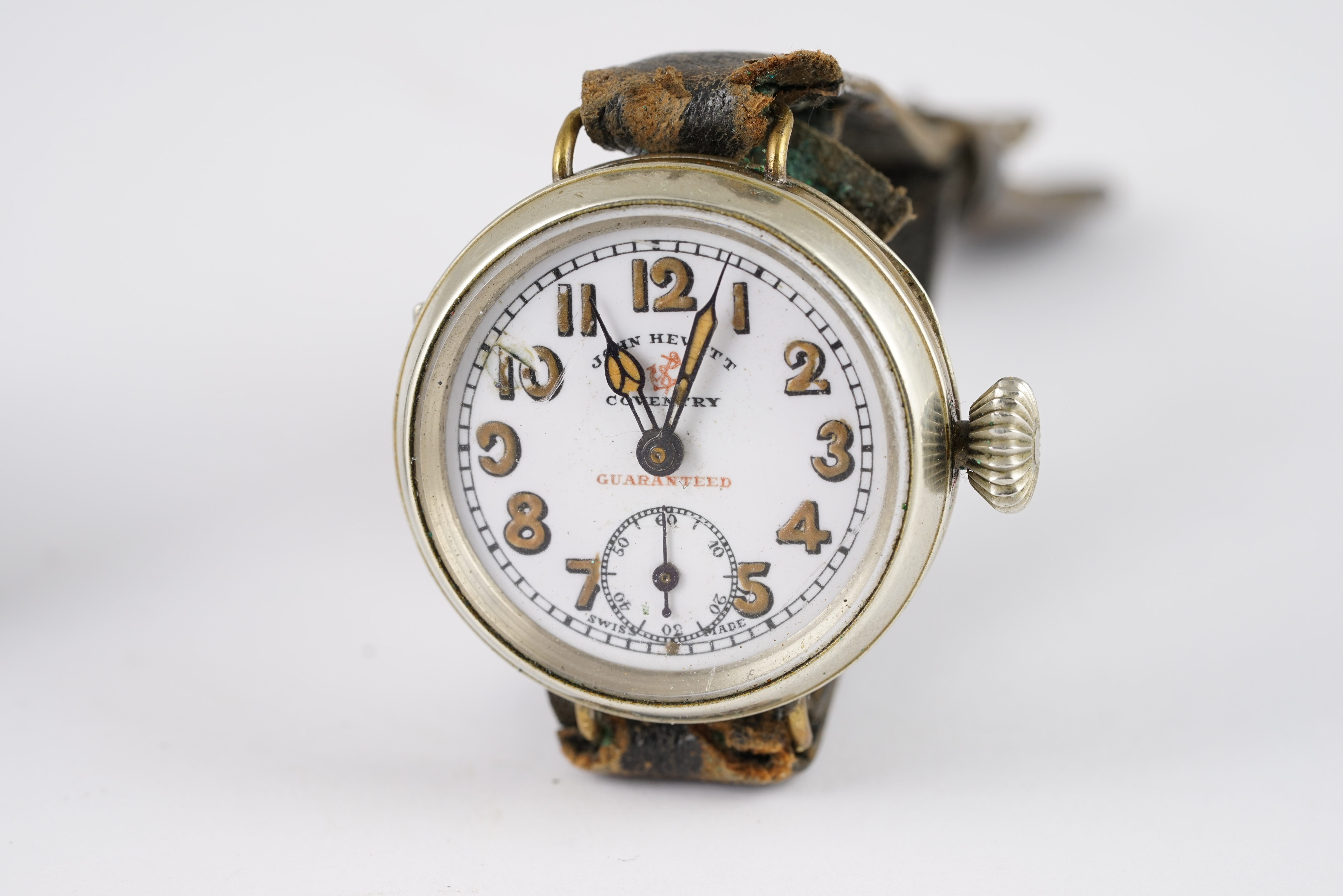 ***SOLD AS SEEN*** GROUP OF 3 WWI PERIOD TRENCH WRISTWATCH, ceramic white dial with arabic numerals, - Image 3 of 3