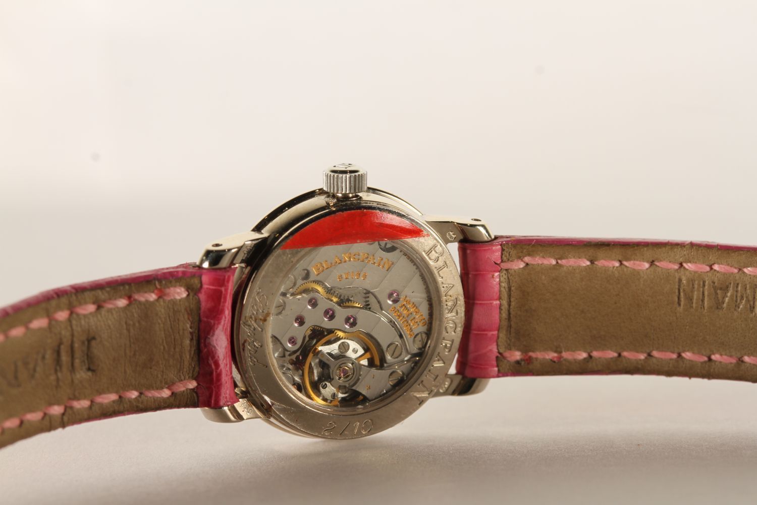 NOS LADIES BLANCPAIN LADYBIRD WRISTWATCH, circular pink mother of pearl dial with roman numerals, - Image 4 of 4