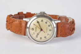 GENTLEMENS GRUEN PRECISION AUTOWIND WRISTWATCH, circular patina dial with arabic numeral hour