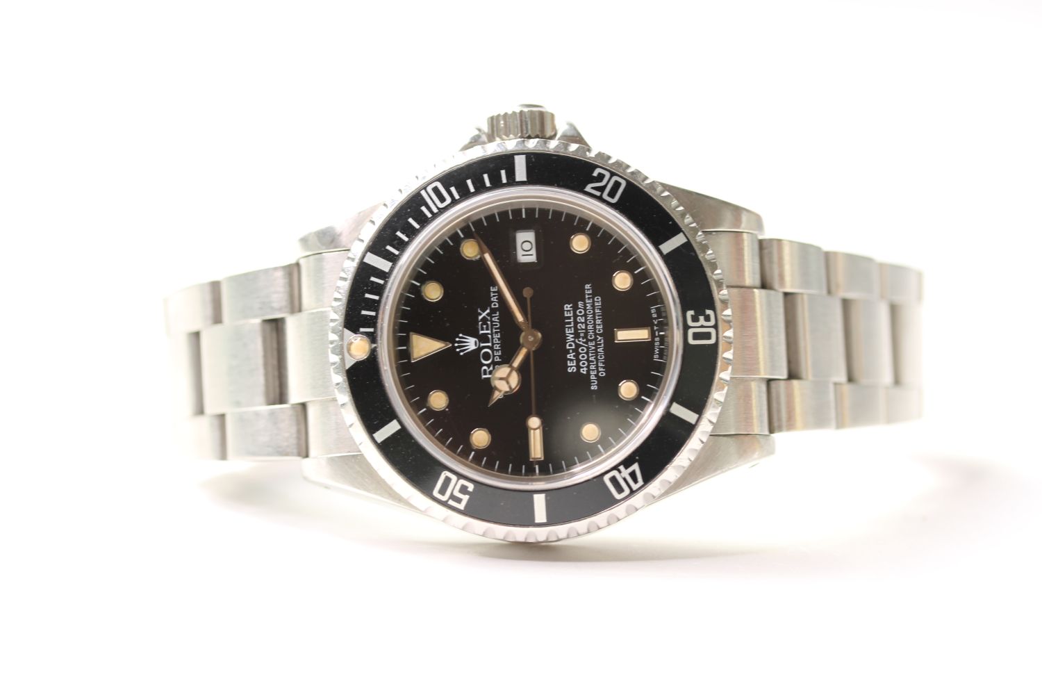 ROLEX SEA DWELLER REFERENCE 16600 WITH BOX AND ANCHOR, circular black dial with with applied hour - Image 4 of 7