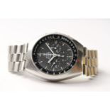 VINTAGE OMEGA SPEEDMASTER MARK II REFERENCE 145.014, circular black dial, luminous hour markers,