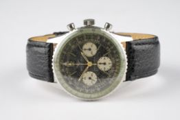 GENTLEMENS BREITLING NAVITIMER CHRONOGRAPH WRISTWATCH REF. 806, circular triple register patina dial