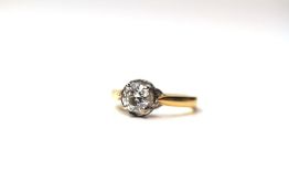 1CT BRILLIANT CUT MOISSANITE RING, 6.5mm brilliant