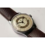 VINTAGE LEONIDAS MONOPUSHER CHRONOGRAPH CIRCA 1940S, circular two tone dial, Arabic numerals, two