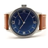 GENTLEMAN'S HABRING2 JUMPING SECOND PILOT BLUE, JUNE 2014 BOX AND PAPERS, HABRING CAL. A09MS, 42MM