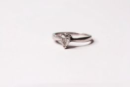 PEAR CUT DIAMOND RING, estimated weight 0.55ct,