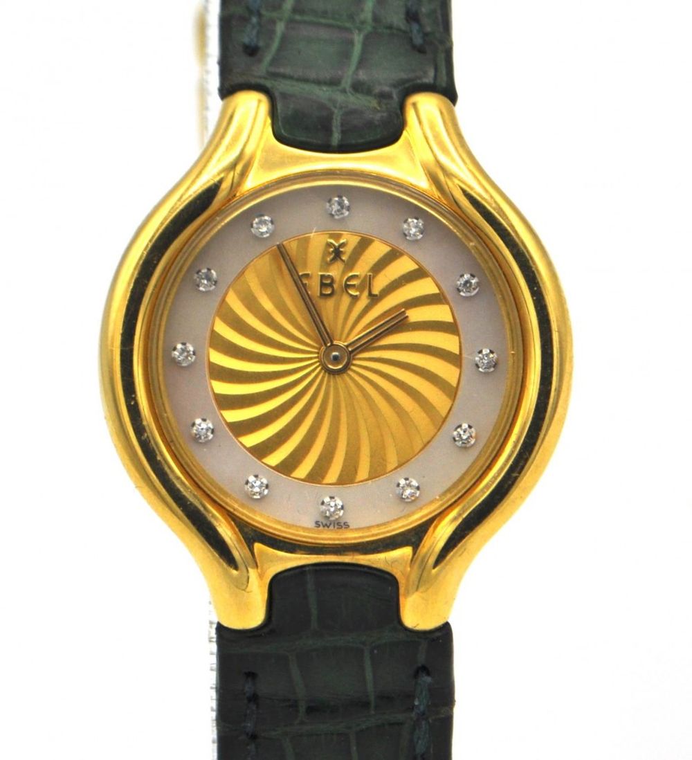 LADIES EBEL BELUGA WITH DIAMONDS IN 18CT GOLD WITH ORIGINAL BOX CIRCA 1990S. SERIAL 42113731, - Image 2 of 9