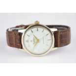 GENTLEMENS CORTEBERT GRAND PRIX SPORT WRISTWATCH REF. 9501, circular off white dial with stick