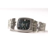 VINTAGE OMEGA CONSTELLATION GREEN DIAL WRIST WATCH, cushion shape green dial with silver baton