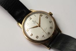 VINTAGE TUDOR PRINCE 9CT GOLD AUTOMATIC, circular cream dial with gold arabic numerals, gold