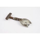 VINTAGE LUCK HORSESHOE FOB PENDANT WATCH CIRCA 1940, circular two tone dial with arabic numeral hour