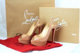 UNWORN LOUBOUTIN PATENT NUDE HEELS