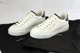 UNWORN DOLCE & GABBANA WHITE TRAINERS SIZE 4