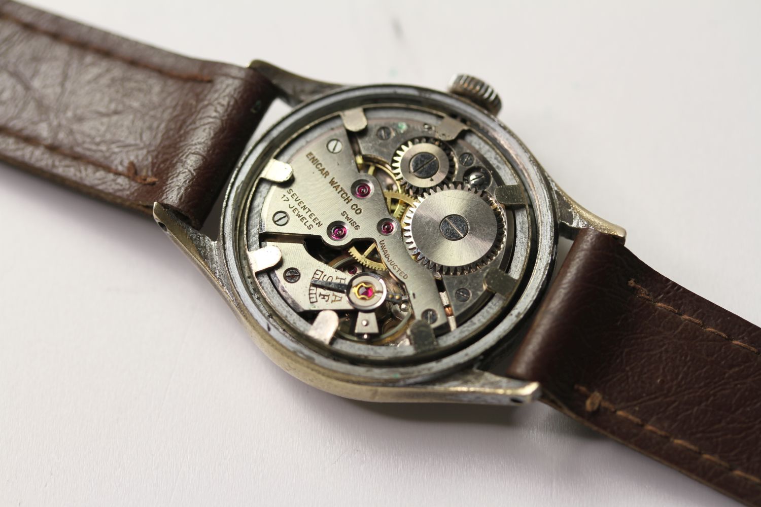 *TO BE SOLD WITHOUT RESERVE* VINTAGE ENICAR STAR SPORT, circular dial, Arabic and dot hour - Image 4 of 4