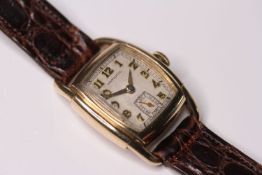 *TO BE SOLD WITHOUT RESERVE*VINTAGE HAMILTON ART DECO DRESS WATCH, cushion dial with gold arabic