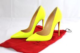 LOUBOUTIN NEON YELLOW HEELS