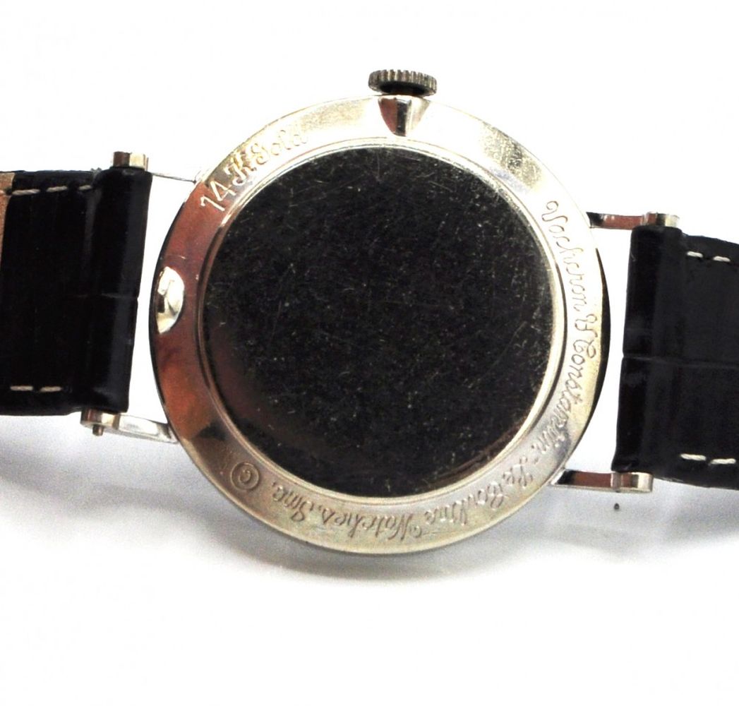 LECOULTRE AND VACHERON CONSTANTIN WRISTWATCH 1950S WITH DIAMOND MYSTERY 'GALAXY' DIAL IN 14CT - Image 7 of 7