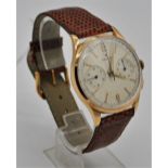 ZENITH JUMBO CHRONOGRAPH IN 18CT PINK GOLD CIRCA 1956. SERIAL 143831, REFERENCE 19518, ZENITH CAL.