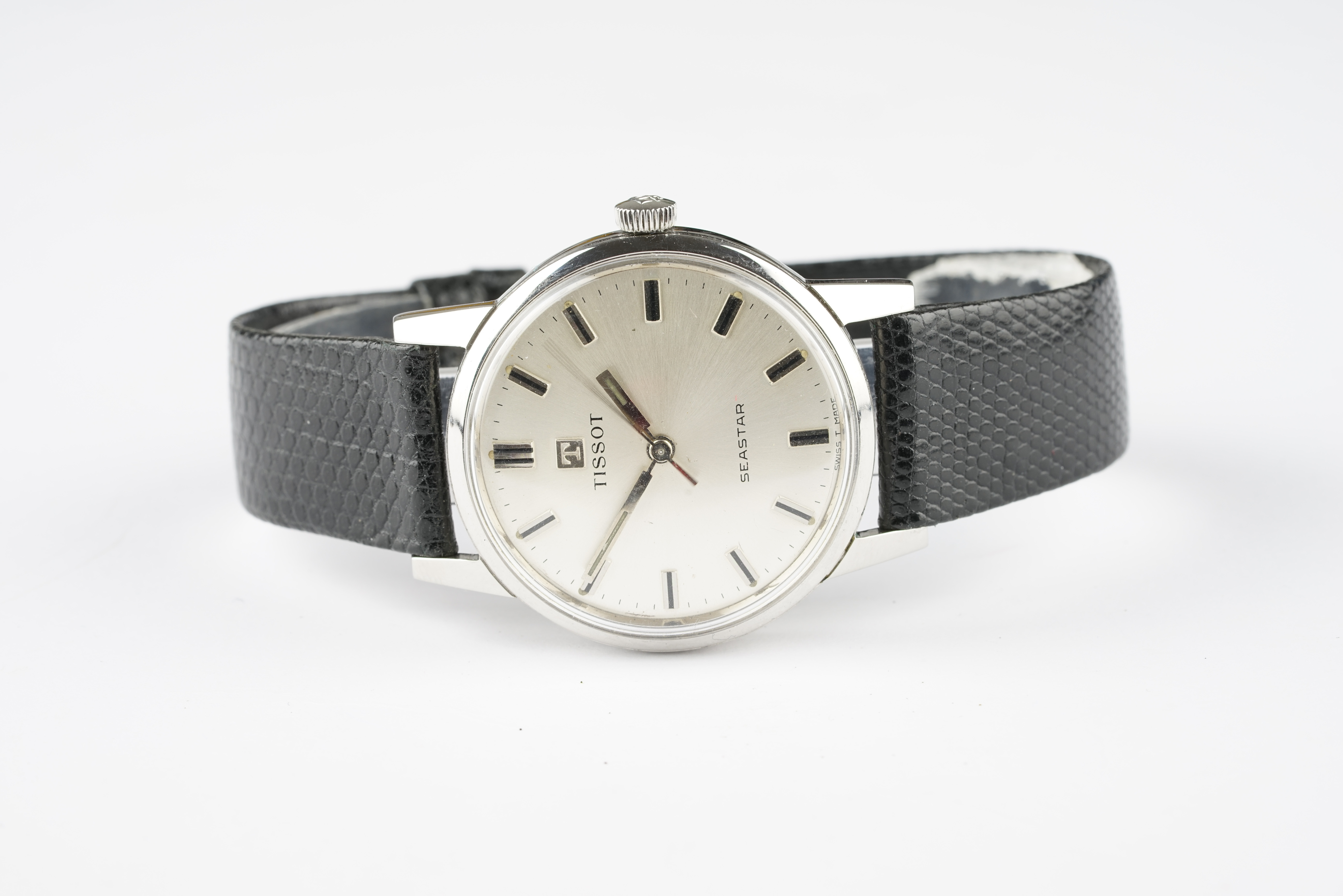 GENTLEMENS TISSOT SEASTAR WRISTWATCH REF. 41/42556-2, circular silver dial with stick hour markers