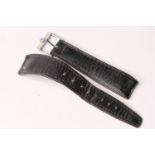 OMEGA LEATHER STRAP WITH OMEGA BUCKLKE, 17mm black Omega leather strap with stainless steel Omega