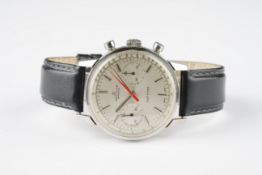 GENTLEMENS BREITLING TOP TIME WRISTWATCH REF. 2002, circular silver twin register dial with