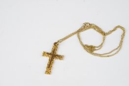 9CT GOLD CRUCIFIX CHAIN & PENDANT, gross weight is 3.28g.