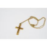 9CT GOLD CRUCIFIX CHAIN & PENDANT, gross weight is 3.28g.