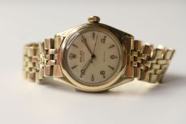 VINTAGE ROLEX OYSTER PRECISION WITH BOX, circular cream dial with arabic and baton hour markers,