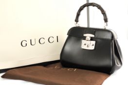 GUCCI BLACK BONE HANDLE BAG