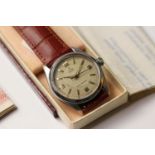 1961 TUDOR OYSTER 7934 WITH BOX AND PAPERS, circular dial with gilt baton and Arabic numerals,