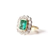Fine Emerald and diamond ring, feature Emerald approximately 1.82ct, approximately 9x7mm, mounted