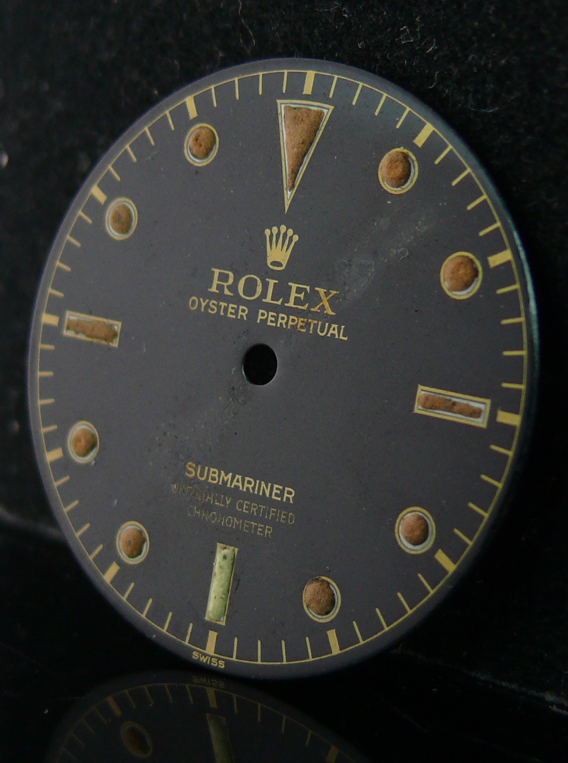 ROLEX SUBMARINER DIAL OFFICIALLY CERTIFIED CHRONOMETER REF 5508 CIRCA 1950s, gloss dial with gilt - Image 9 of 9