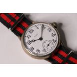 *TO BE SOLD WITHOUT RESERVE* WW1 ELGIN TRENCH WATCH RECENTLY REFURBISHED, circular white dial with