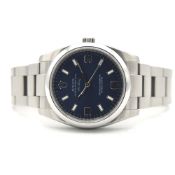 GENTLEMAN'S ROLEX OYSTER PERPETUAL AIR-KING 34MM BLUE, REF. 114200, JUNE 2009 BOX AND PAPERS,