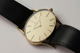 VINTAGE JAEGER LE COULTRE 18CT GOLD "ELIPSE", gold oval dial with baton hour markers, 37mm 18ct gold