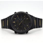 GENTLEMAN'S SEIKO QUARTZ CHRONOGRAPH, REF. 7A38-7180, CIRCA APRIL 1987, 37MM, circular black dial,