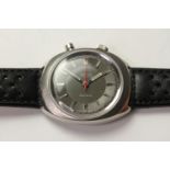 VINTAGE OMEGA CHRONOSTOP DRIVERS WATCH REFERENCE 145.010, circular grey dial, baton hour markers,