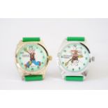 PAIR OF CARTOON CHARACTER WRISWATCHES INCL POPEYE, two 1970s cartoon wristwatches, a popeye and