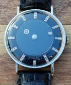 LECOULTRE AND VACHERON CONSTANTIN WRISTWATCH 1950S WITH DIAMOND MYSTERY 'GALAXY' DIAL IN 14CT