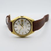 *TO BE SOLD WITHOUT RESERVE* GENTLEMAN'S SEIKO LORD MATIC GOLD PLATED LINEN DIAL, REF. 5606-7010,