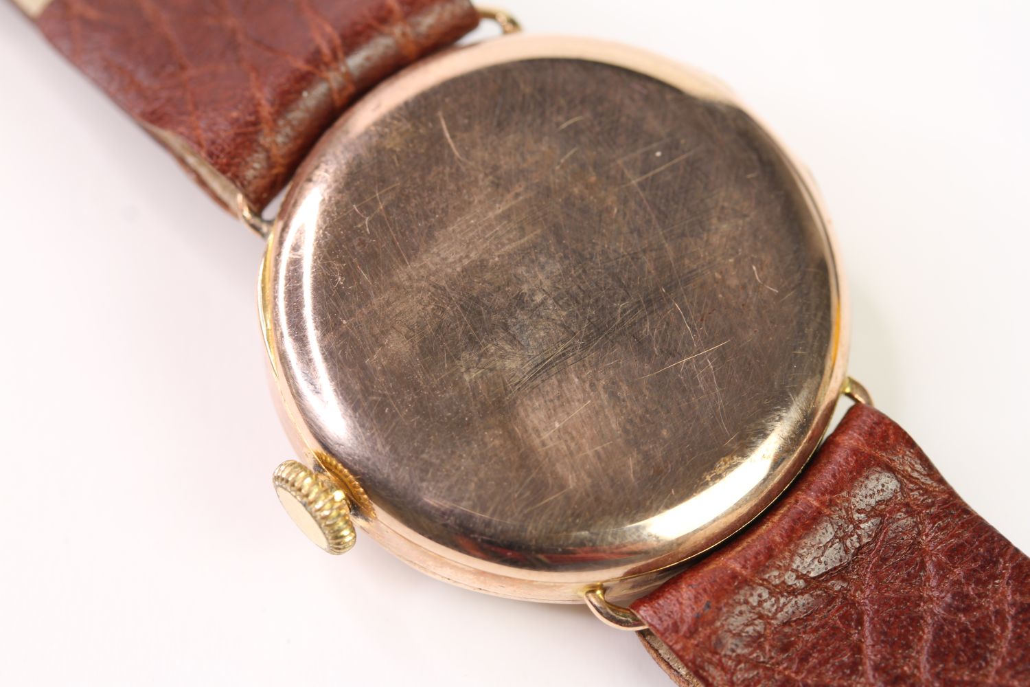 VINTAGE ROLEX 9CT TRENCH WATCH, circular silcer dial with arabic numeral hour markers, 28mm 9ct gold - Image 2 of 4