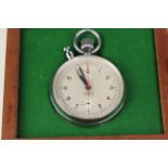 *TO BE SOLD WITHOUT RESERVE* NERO LEMANIA STEEL STOPWATCH WITH BOX, circular white dial with