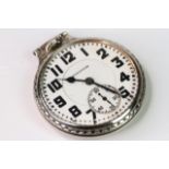 VINTAGE 14CT GOLD FILLED HAMILTON RAILROAD DOUBLE ROLLER POCKET WATCH, circular white dial with