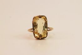 Citrine Dress Ring, 9ct yellow gold, ring size N