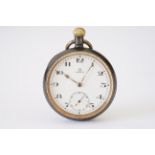 ANTIQUE OMEGA WW1 PERIOD POCKET WATCH CIRCA 1917, circular white dial with hour markers and hands,